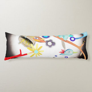 Coussins Longs Oiseaux Rupydetequila et motif de points rouges mi