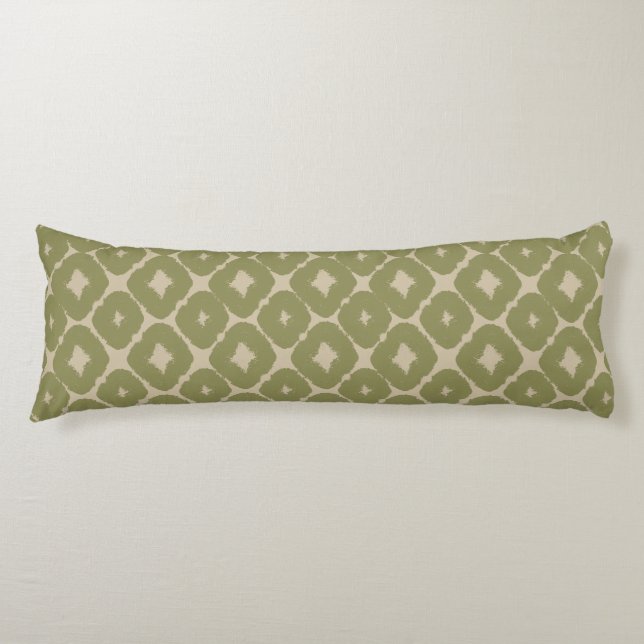Coussins Longs Olive and cream Boho Geometric Throw Pillow (Devant)