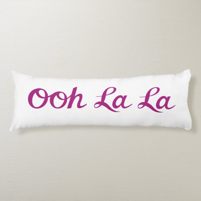 Coussins Longs Ooh La La Script Magenta (Devant)
