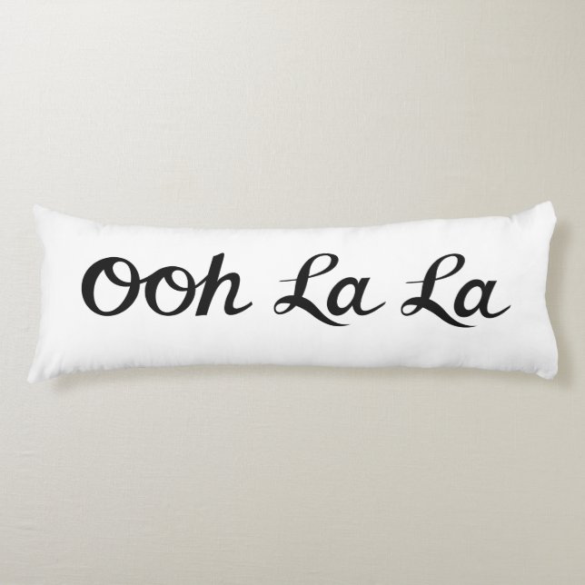 Coussins Longs Ooh La La Script Noir (Devant)