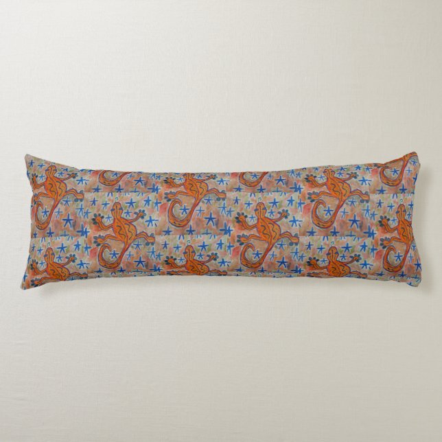Coussins Longs Orange Gecko (Devant)