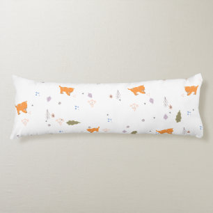 Coussins Longs Orange Tabby et Motif Feuille