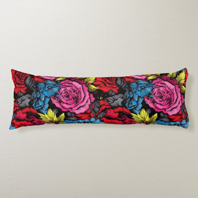 Coussins Longs Oreiller Bold Punk Blooms Floral Body (Devant)