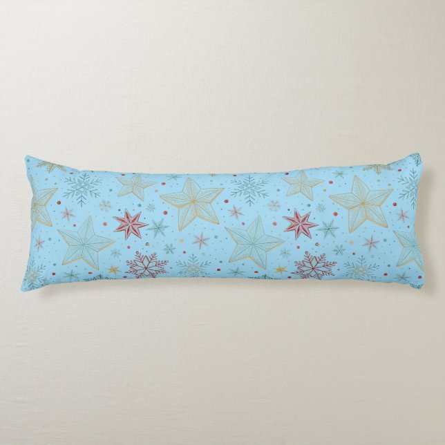 Coussins Longs "Oreiller Corporel à Motif Étoile Bleue (Devant)