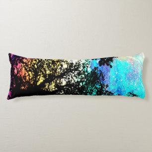 Coussins Longs Oreiller Corporel Arbres Noirs Espace Coloré