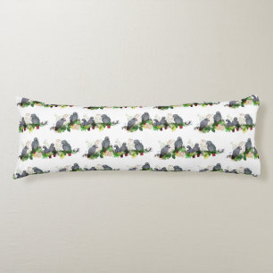 Coussins Longs Oreiller corporel de fête de perroquet gris africa