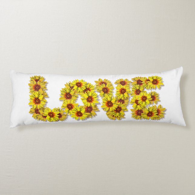Coussins Longs Oreiller corporel de l'amour tournesol (Dos)