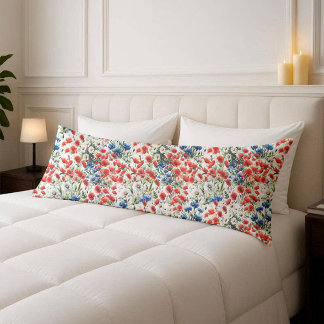 Coussins Longs Oreiller Corporel Fleur de Pavot Marguerite Aquare