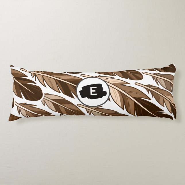 Coussins Longs Oreiller corporel personnalisé - Boho Monogramme B (Devant)