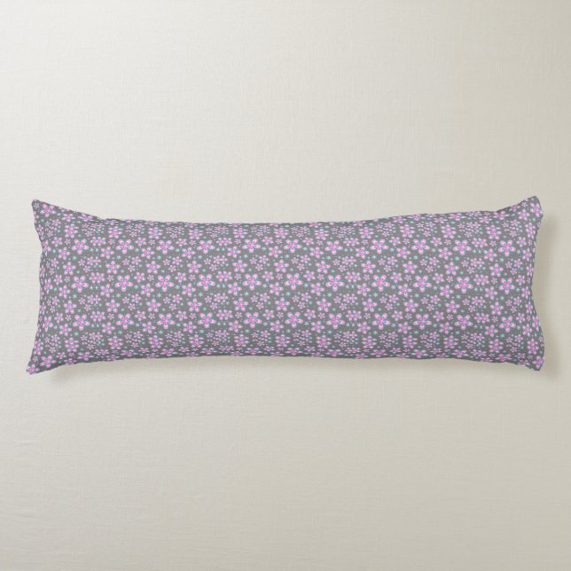 Coussins Longs Oreiller corporel rose et gris géométrique (Devant)
