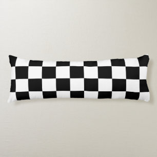 Coussins Longs Oreiller corps à motif d'échiquier noir et blanc
