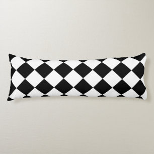 Coussins Longs Oreiller corps à motif diamant noir et blanc