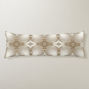 Coussins Longs Oreiller Corps Cadre Orné Doré avec Perles