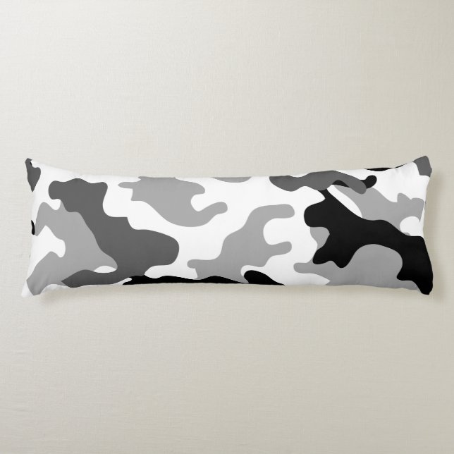 Coussins Longs Oreiller corps camouflage gris cool (Devant)