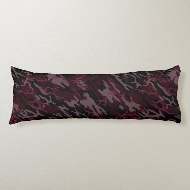 Coussins Longs Oreiller corps de camo rouge foncé (Devant)