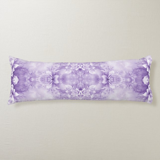 Coussins Longs Oreiller corps de fleurs blanches violettes (Devant)