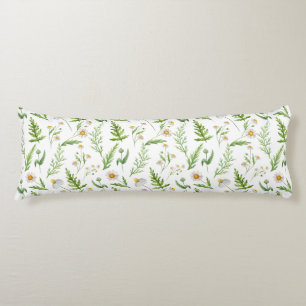 Coussins Longs Oreiller corps fleur sauvage et Ferns aquarelle