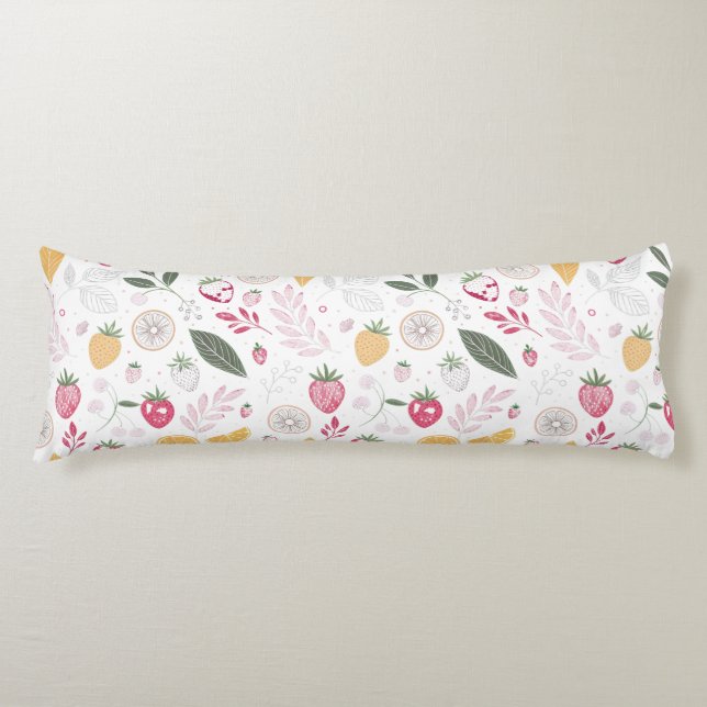 Coussins Longs Oreiller Corps Fruit Citron Fraise (Devant)