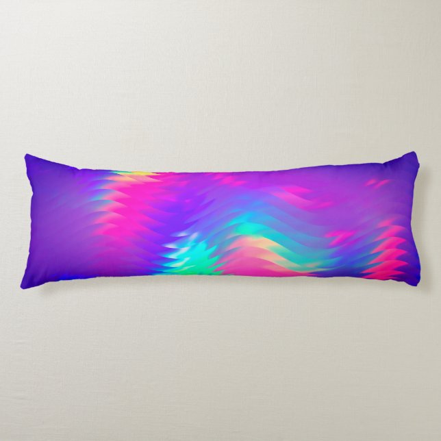 Coussins Longs Oreiller corps holographique violet et rose (Devant)