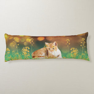 Coussins Longs Oreiller corps Kitty jaune