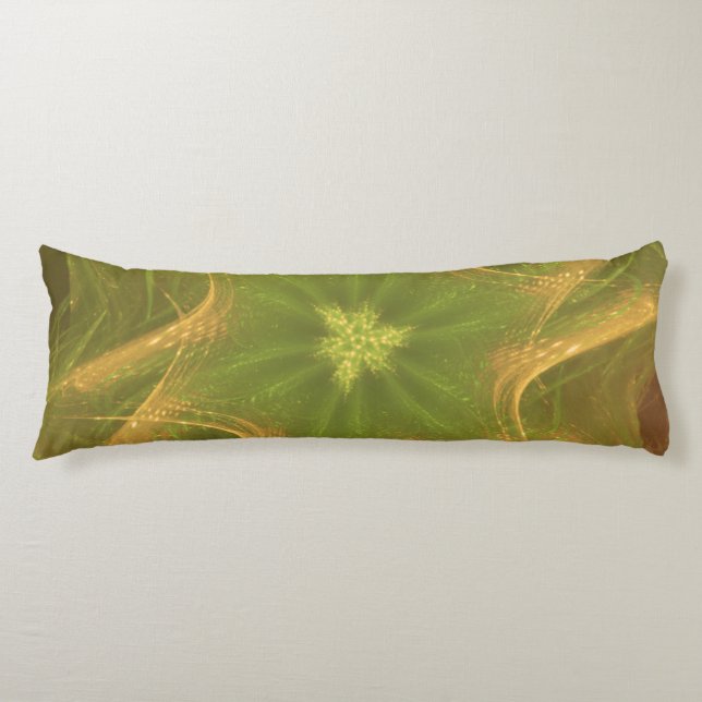 Coussins Longs Oreiller Corps Palette Fractale Vert Lumière (Devant)
