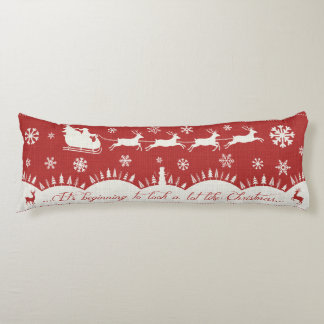 Coussins Longs Oreiller corps Père Noël de Noël et Reindeer