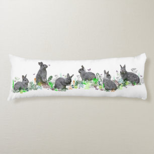 Coussins Longs Oreiller corps Prairie de Lapins (choisir la coule