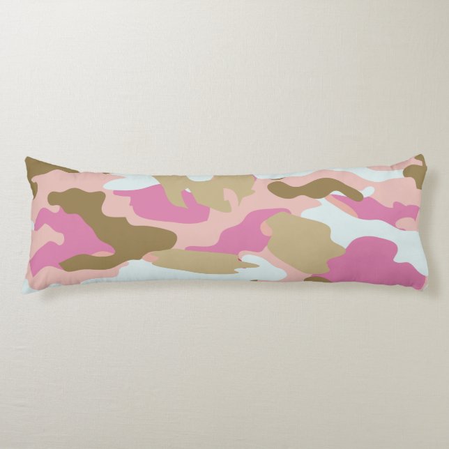 Coussins Longs Oreiller Corps Rose Et Kaki (Devant)