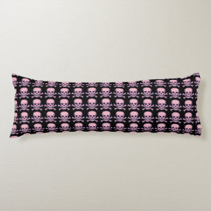 Coussins Longs Oreiller corps rose noir Skull n Bones