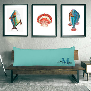 Coussins Longs Oreiller couleur unie bleu sarcelle turquoise aqua