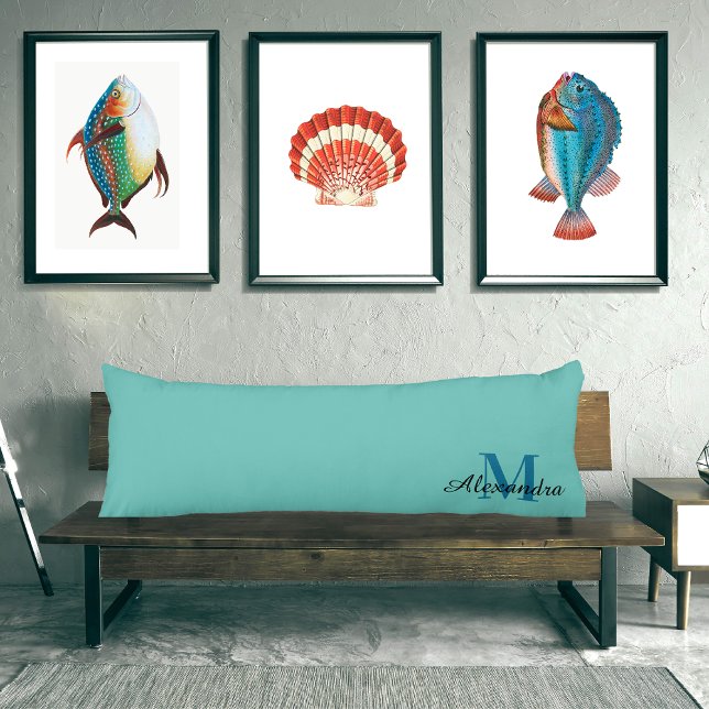 Coussins Longs Oreiller couleur unie bleu sarcelle turquoise aqua (Créateur téléchargé)