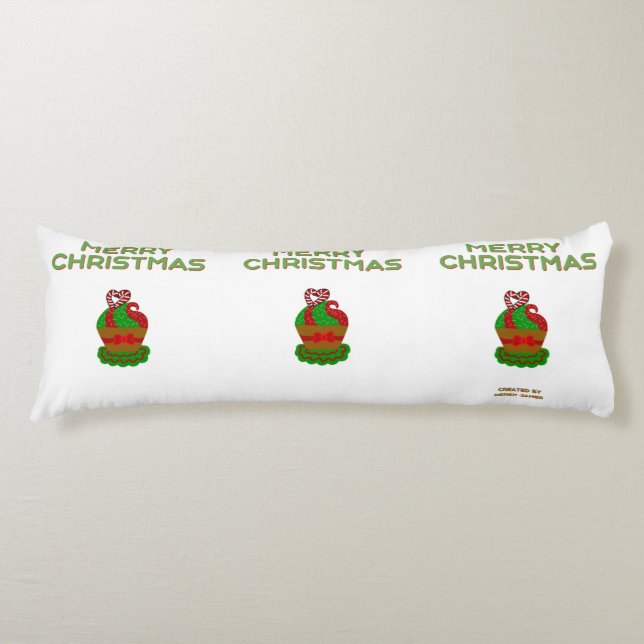 Coussins Longs Oreiller de corps de cupcake de Noël (Devant)