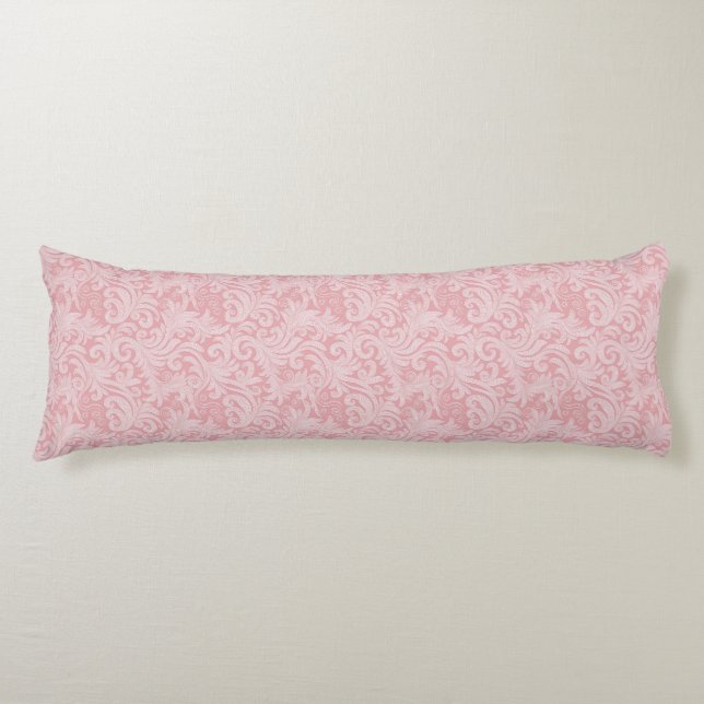 Coussins Longs Oreiller de corps en dentelle Élégance rose (Devant)