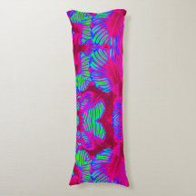 Oreiller de corps Feuille Tropical Lush Magenta