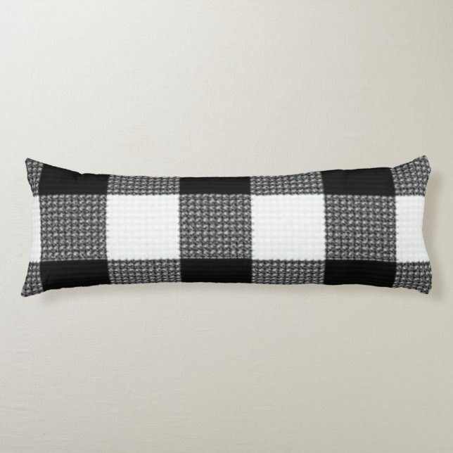 Coussins Longs Oreiller de corps motif noir et blanc (Devant)