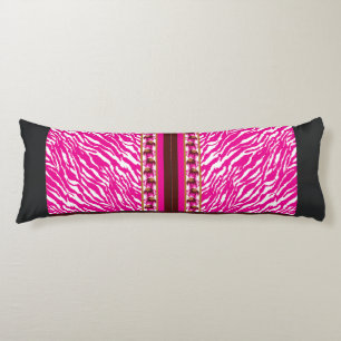 Coussins Longs Oreiller de Corps   Zèbre Rose   Accent Moderne