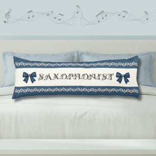 Coussins Longs Oreiller décoratif corps de saxophone bleu tendanc