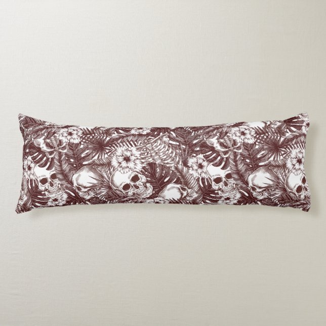 Coussins Longs Oreiller du corps des crânes de jungle (Devant)