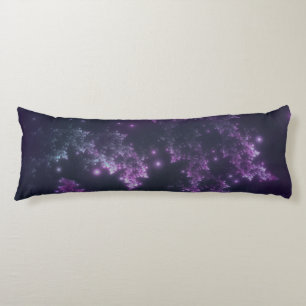 Coussins Longs Oreiller du corps Feuilles fractales Violet brilla