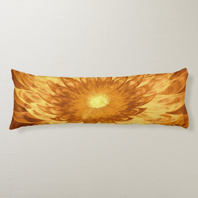 Coussins Longs Oreiller du corps Fleurs d'Imaginaire Jaune (Devant)