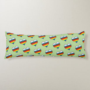 Coussins Longs Oreiller du Motif du coeur arc-en-ciel