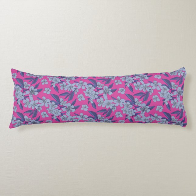 Coussins Longs Oreiller Fleuris Rose Gras (Devant)