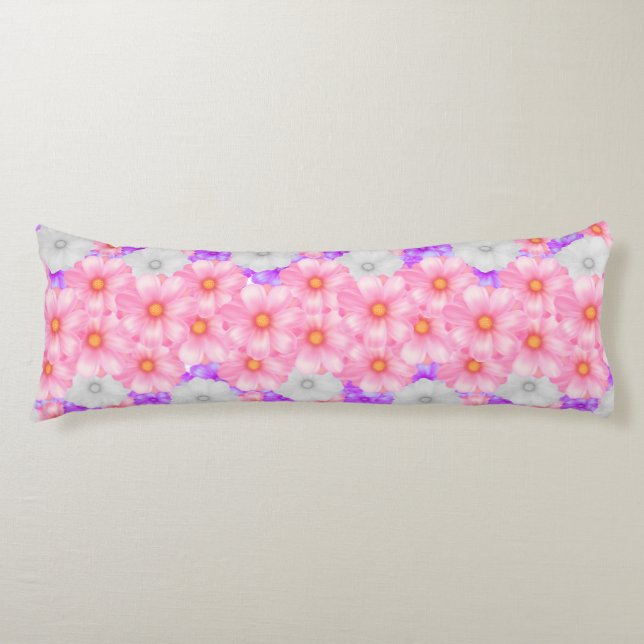 Coussins Longs Oreiller Fleurs Rose Violet (Devant)