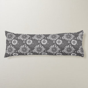 Coussins Longs oreiller floral gris