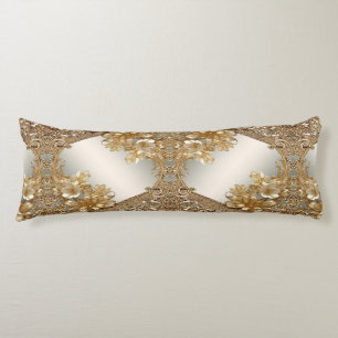 Coussins Longs Oreiller Floral Orné Or Moderne