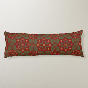 Coussins Longs Oreiller géométrique à motif ethnique – Rouge Bour