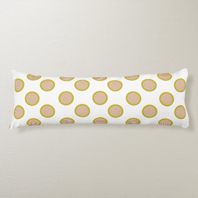 Coussins Longs Oreiller gingham à pois, corps blanc (Devant)