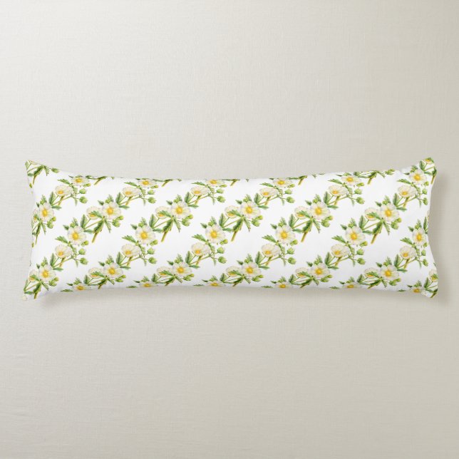 Coussins Longs Oreiller long motif d'art aquarelle de fleur sauva (Devant)