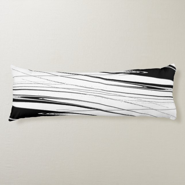 Coussins Longs Oreiller moderne noir et blanc (Devant)