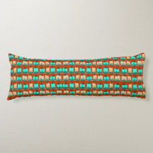 Oreiller mystère citrouille et vignes bleu-vert